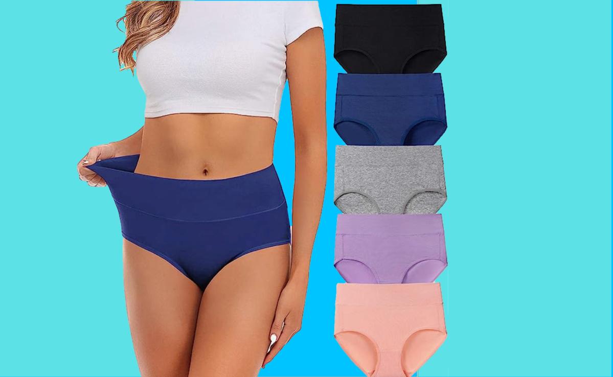 UMMISS Underwear for Women Cotton Mid Waist Panties Full Coverage