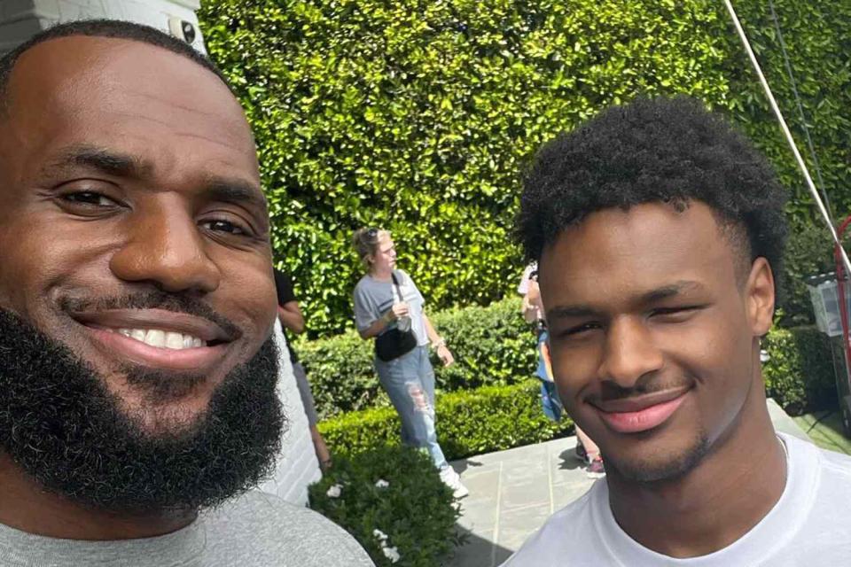 <p>LeBron James/Instagram</p> LeBron James celebrates son Bronny