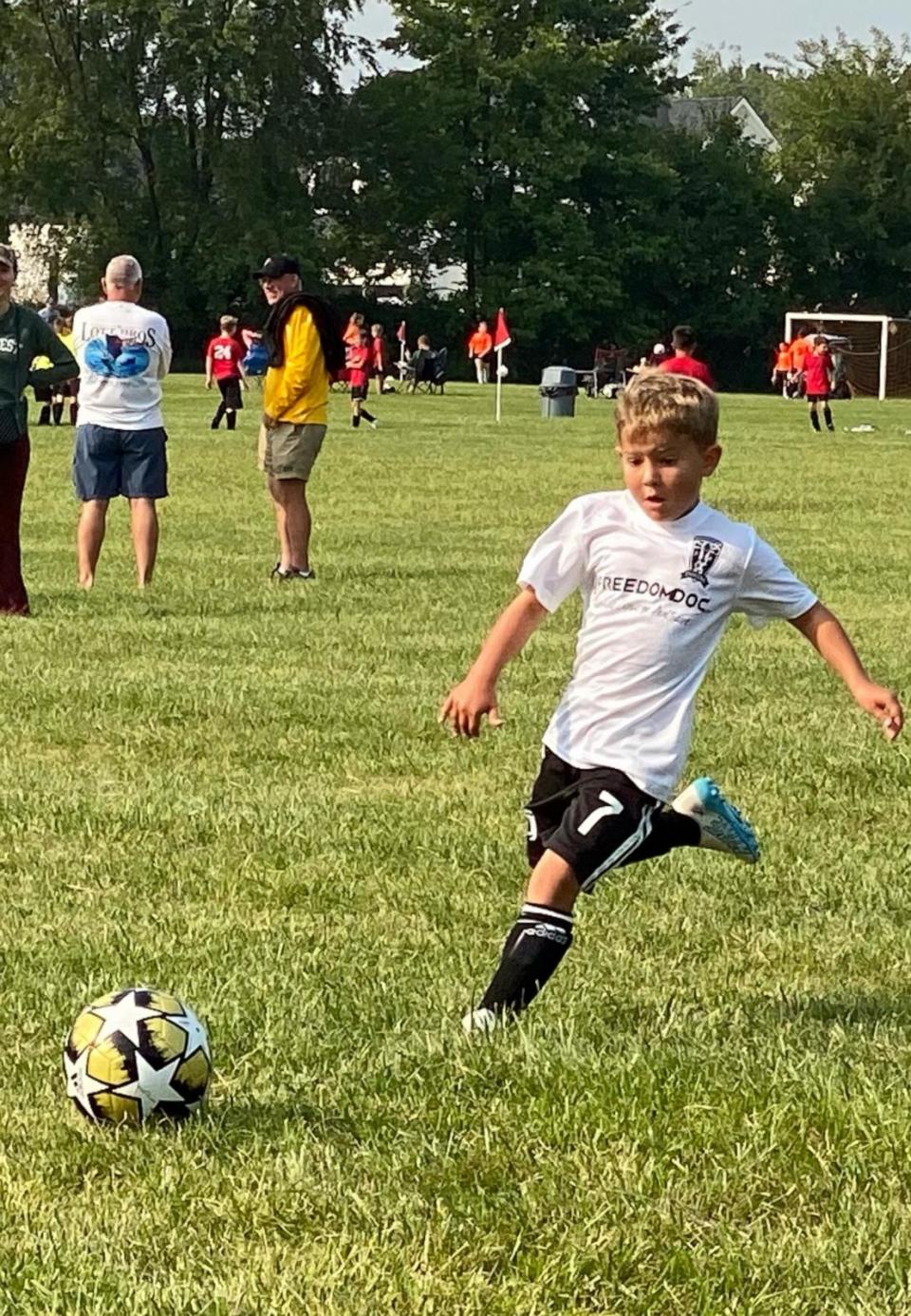 PHOTO: According to Burnett, Spencer, now 7, is an active and “spunky” kid who plays basketball and soccer. (Courtesy of Calley Burnett)