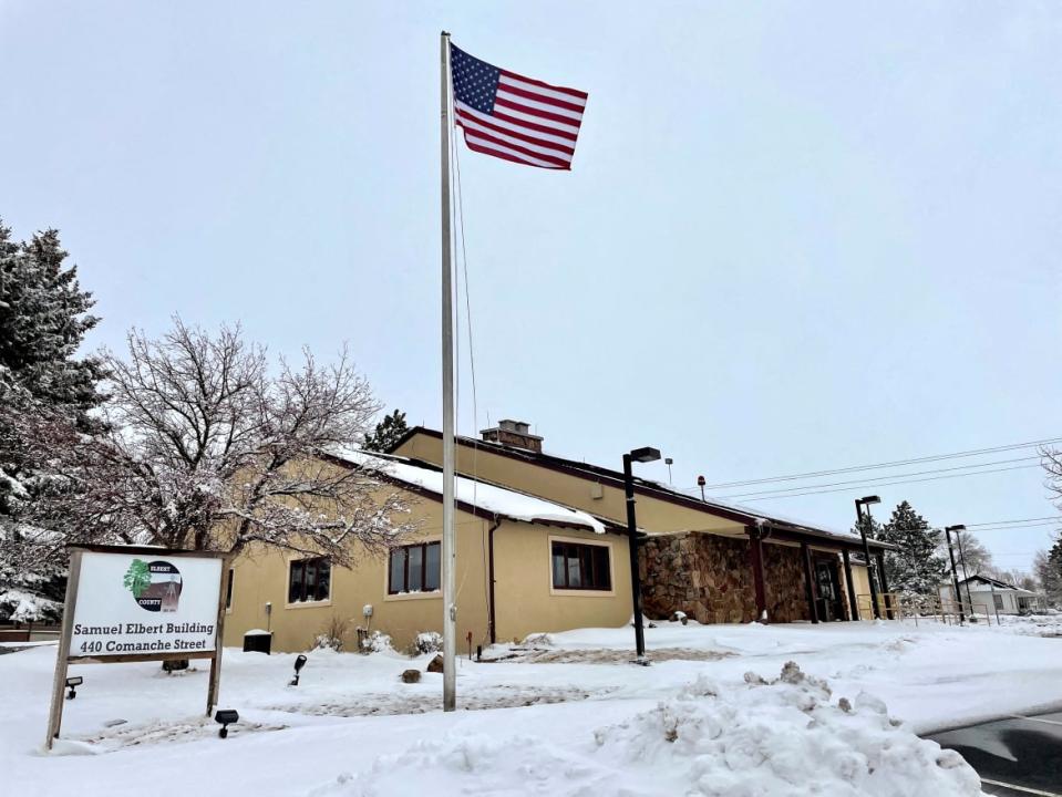 <div class="inline-image__caption"><p>A U.S. flag flies at the office of Clerk Dallas Schroeder in Kiowa, Colorado, on March 17.</p></div> <div class="inline-image__credit">Alexandra Ulmer/Reuters</div>