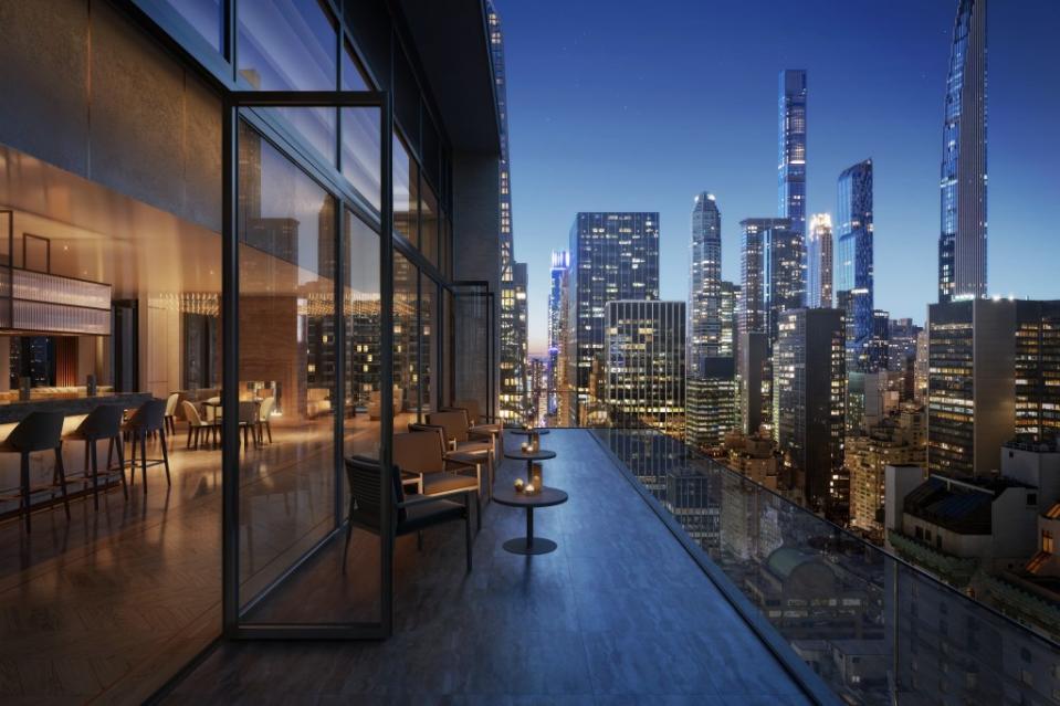 A rendering from the Fifth Avenue apartment building. Mandarin Oriental Residences
