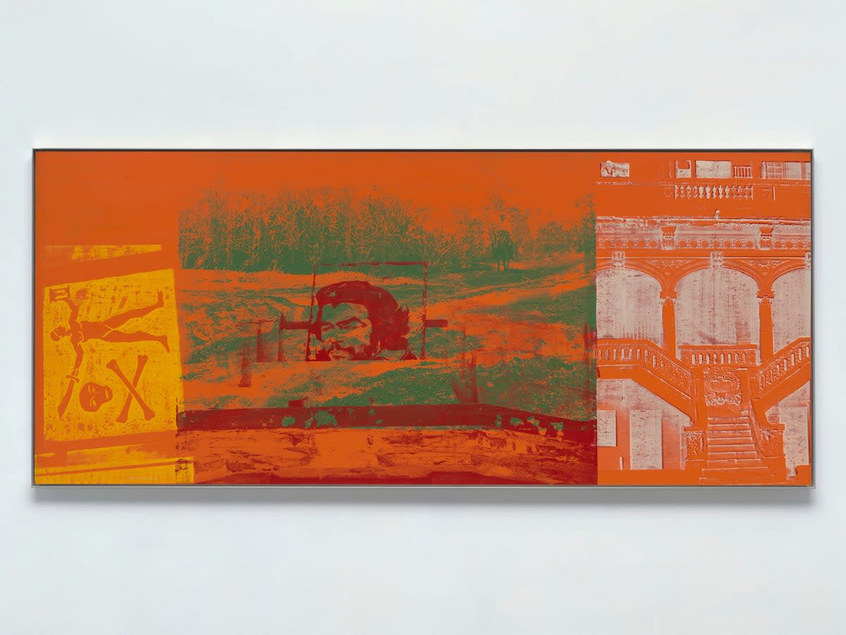 ‘Premonition’ from Roci Cuba, 1988. Silkscreen ink and enamel on galvanized steel (Robert Rauschenberg Foundation/ARS)