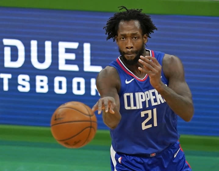 Los Angeles Clippers guard Patrick Beverley during an NBA basketball game against the Boston Celtics.