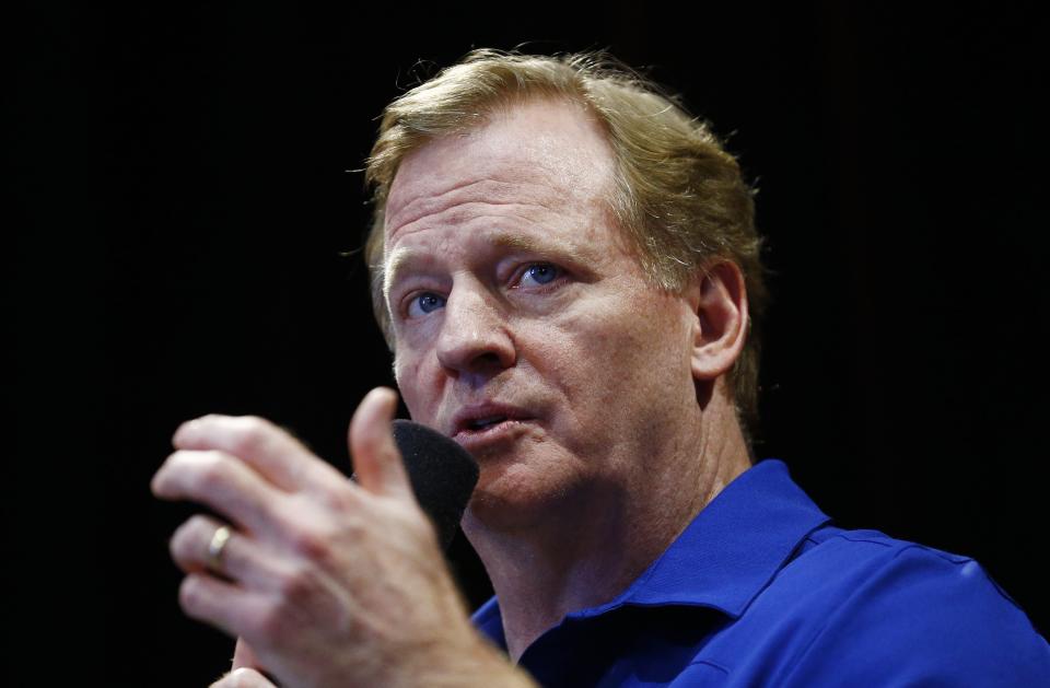 NFL commissioner Roger Goodell speaks to Cardinals fans during a question-and-answer session on Monday. (AP)