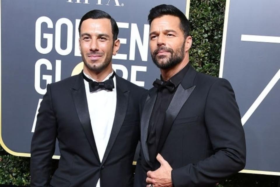 Ricky Martin y Jwan Yosef en los Premios Globos de Oro del 2018.