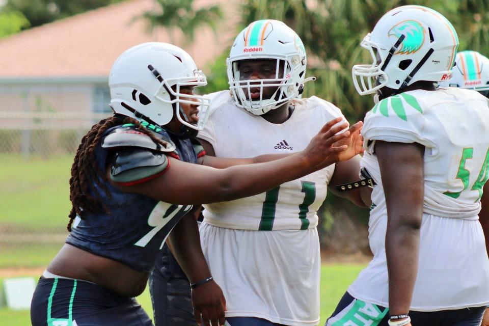 Atlantic added on the pads as the team continued fall practices into this week.