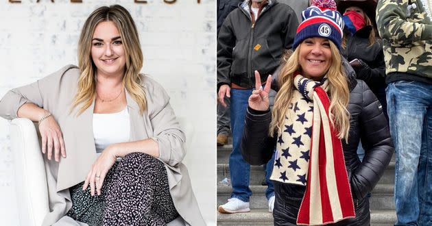 Canadian Jenna Ryan, left, wants the world to know she is not the same person as Jenna Ryan from Texas, as pictured in front of the U.S. Capitol building on Jan. 6, 2020.