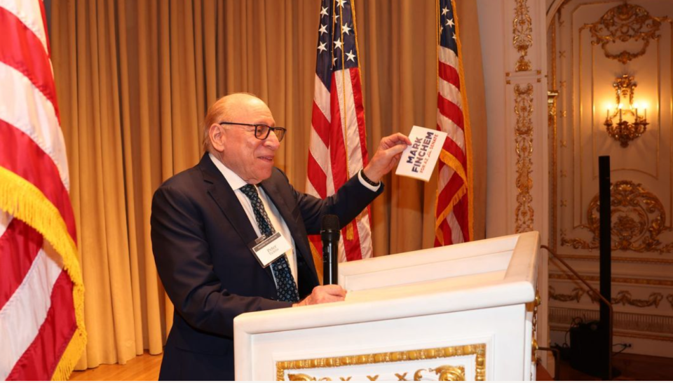 Attorney Peter Ticktin spoke at a Mar-a-Lago club fundraising dinner for Arizona Senate candidate Mark Finchem on April 25.