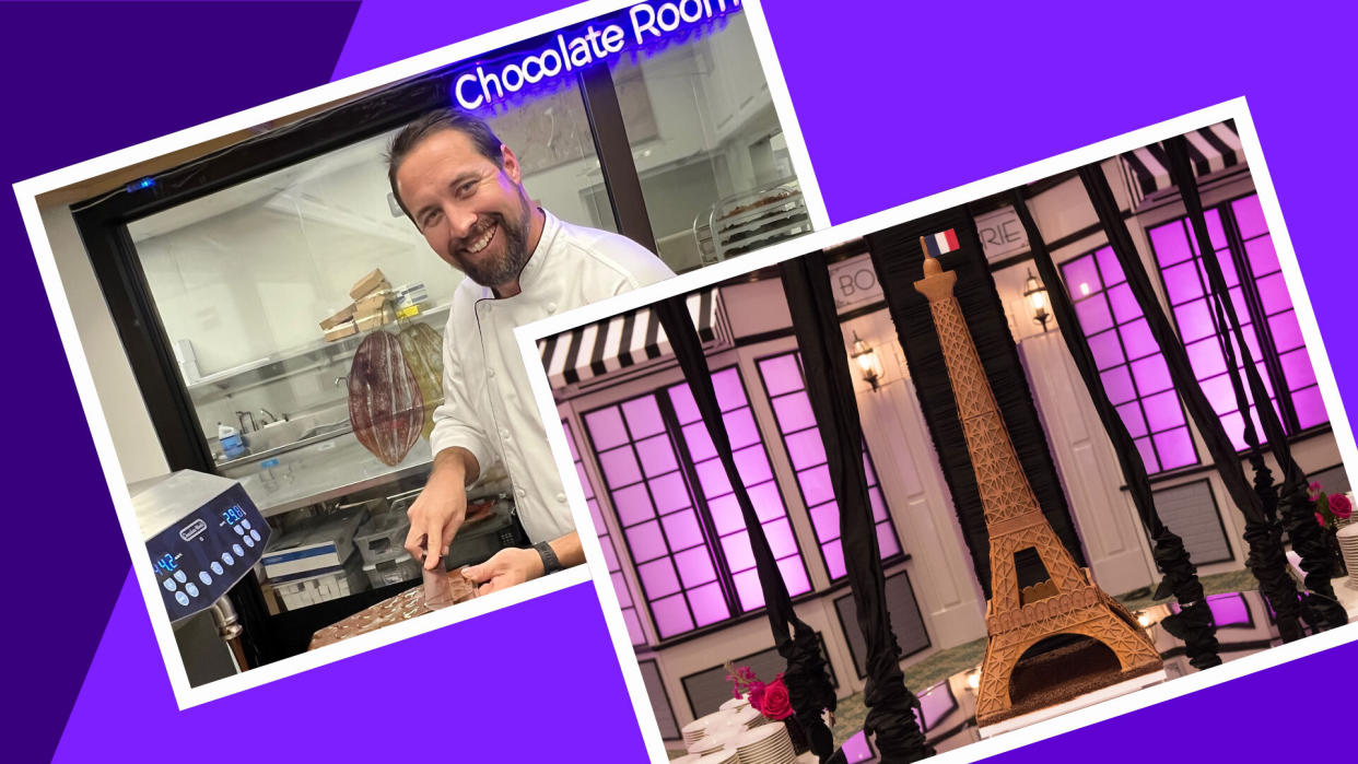 Joshua Cain, a pastry chef and chocolate expert, molds elaborate displays from chocolate. (Photos: Caribe Royale)
