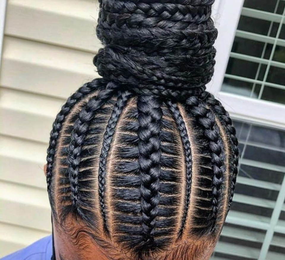 Goddess Braids With a Topknot