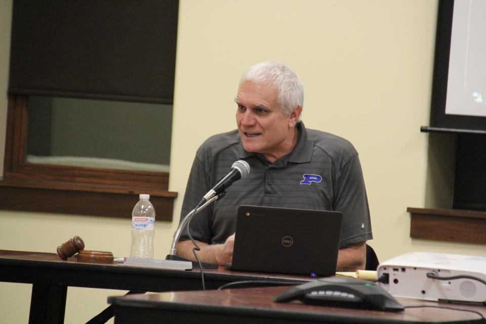 Perry Mayor Dirk Cavanaugh speaks during the Perry City Council meeting on Monday, Jan. 15, 2024.