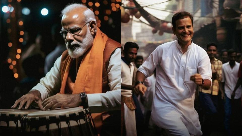 AI images of PM Modi and opposition leader Rahul Gandhi created by content creator Sahixd for his Instagram page