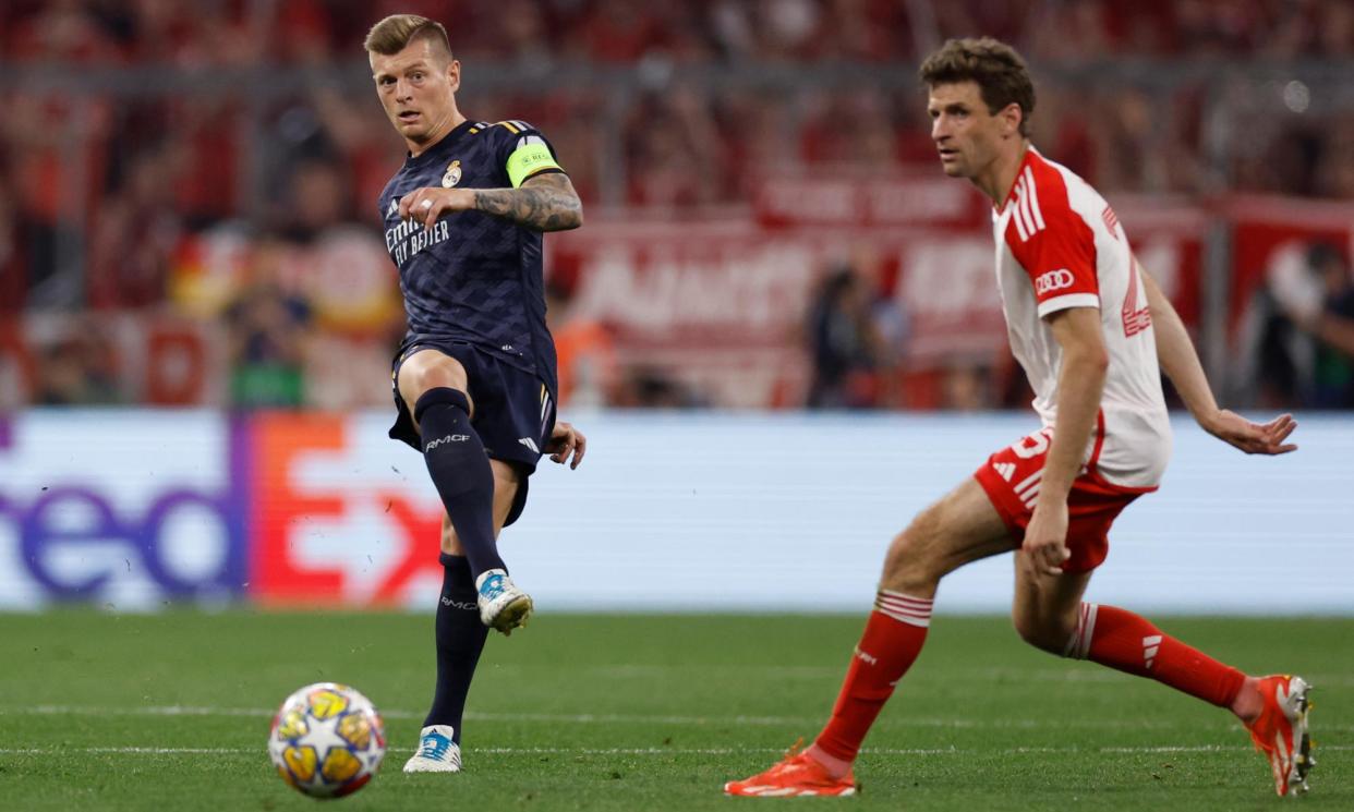 <span>Toni Kroos completed 79 of 82 passes during a peerless performance at the Allianz Arena.</span><span>Photograph: Antonio Villalba/Real Madrid/Getty Images</span>
