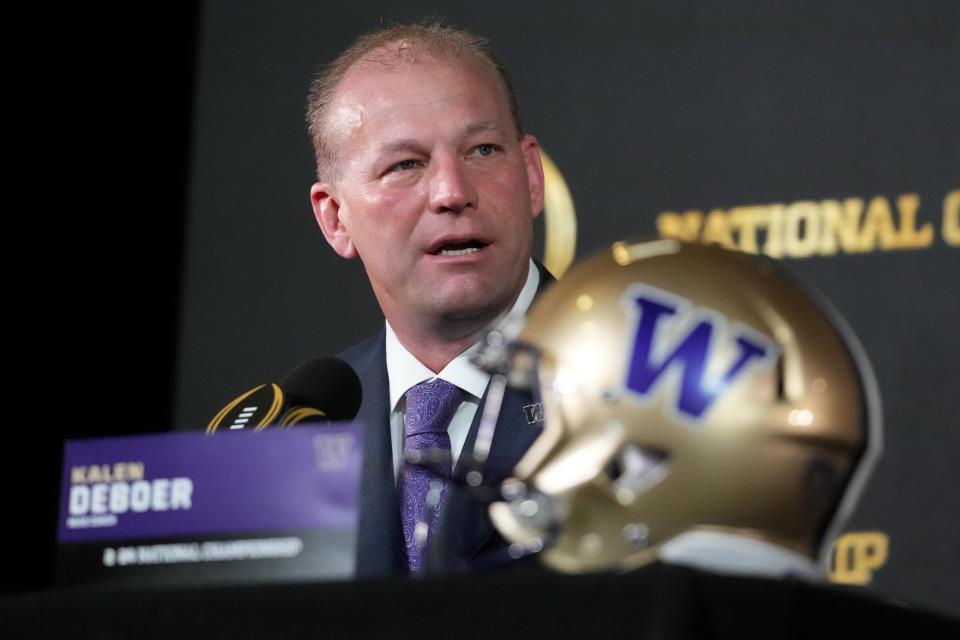 Kalen DeBoer was the Washington Huskies head coach for two seasons and went 25-3 in his time there. (AP Photo/Godofredo A. Vasquez)