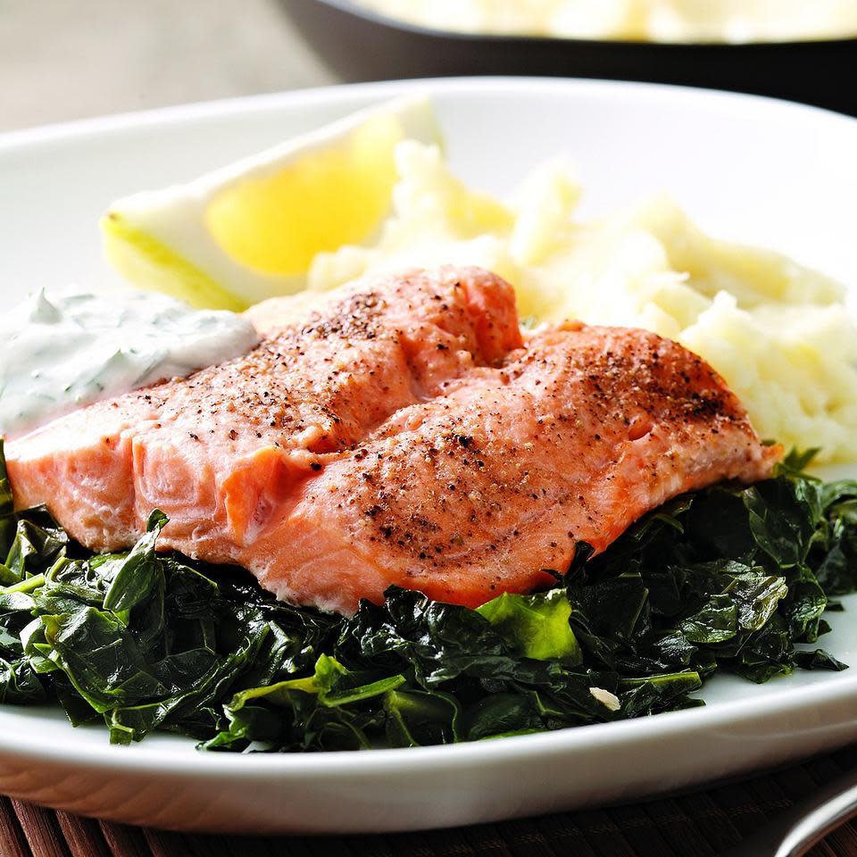 Arctic Char on a Bed of Kale