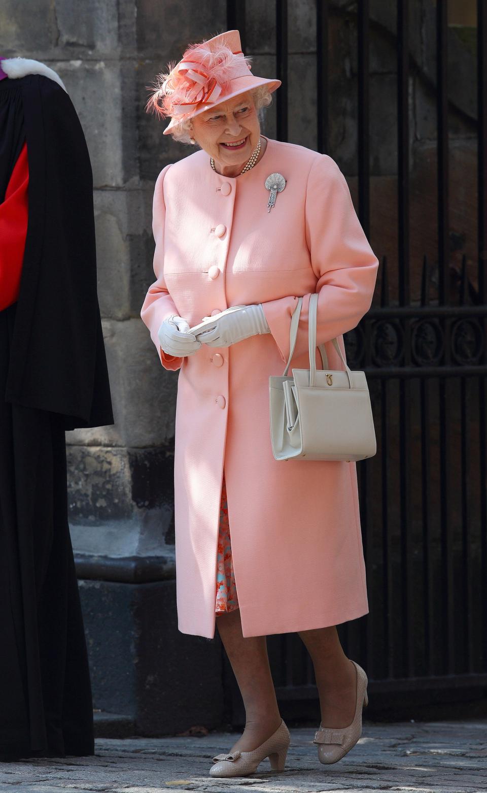 The Queen was all smiles for her granddaughter's big day.