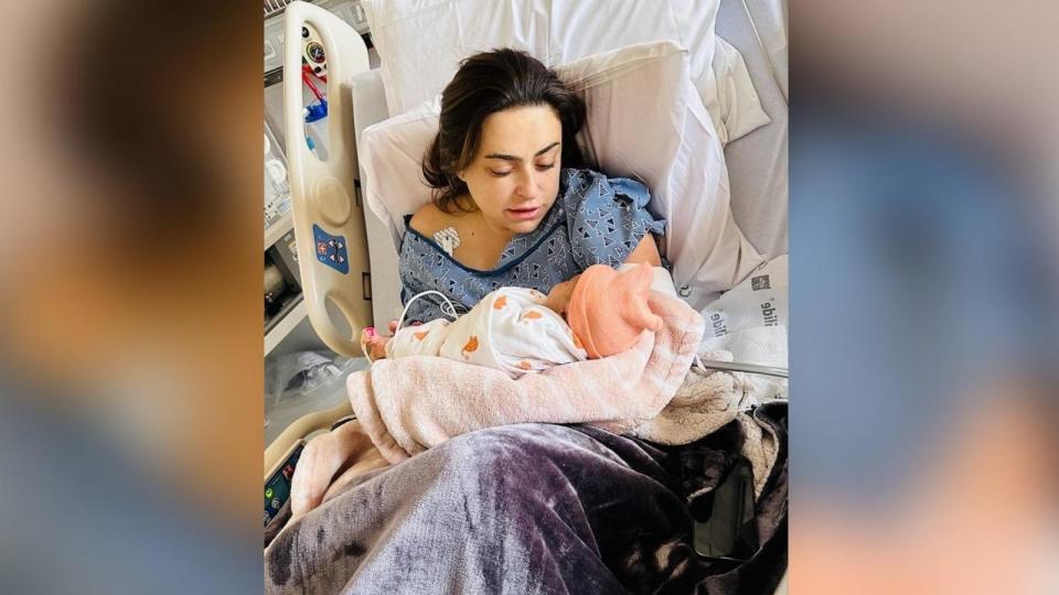 PHOTO: Christina Aleksanian is pictured with her third daughter, whom she gave birth to on May 23, 2023. (Christina Aleksanian)