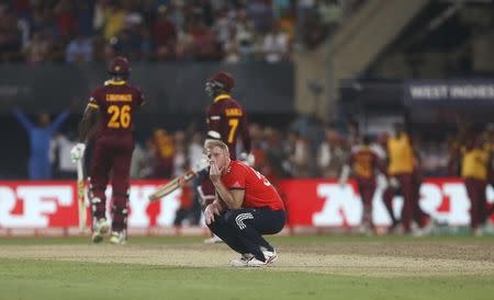 Cricket - England v West Indies - World Twenty20 cricket tournament final - Kolkata, India - 03/04/2016. England's Ben Stokes reacts after England lost the final. REUTERS/Rupak De Chowdhuri