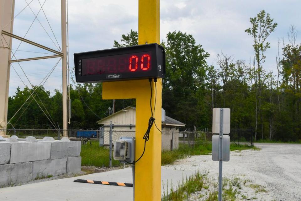 A scale at i2recycle allows trucks to drive up and be weighed as seen on July 12, 2024 at the company’s facility located in the Hardeeville Industrial Park in Hardeeville, S.C.