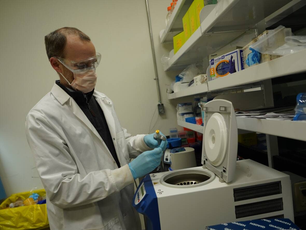 Tyson Graber, an associate research scientist at CHEO, eastern Ontario's children's hospital, and co-lead investigator on the wastewater project, said tracking this new variant can happen faster thanks to South African scientists having already shared omicron's genomic sequence. (Francis Ferland/CBC - image credit)