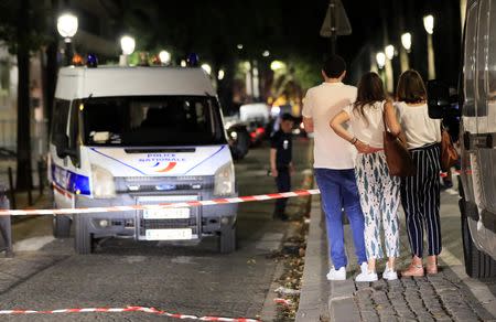 Police secures the area after seven people were wounded in knife attack downtown Paris, France, September 10, 2018. REUTERS/Gonzalo Fuentes