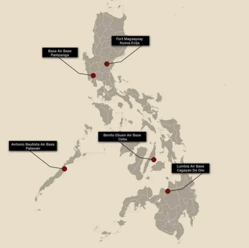 2023以前美軍於菲律賓的駐軍基地   圖：翻攝自 騰訊網