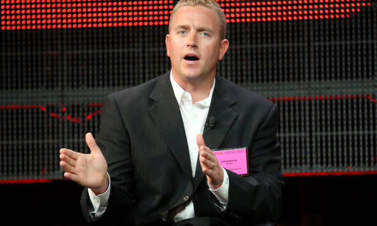 A closeup of ESPN college football analyst Kirk Herbstreit, ESPN analyst and former Ohio State quarterback.