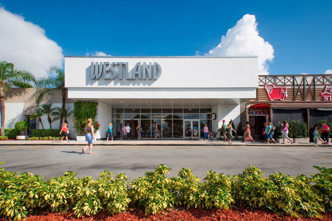 Facade of the Westland Mall located in the Hialeah commercial corridor on W 49th St