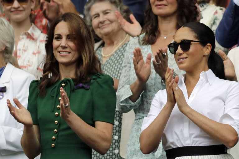 Kate Middleton y Meghan Markle, en el palco real de Wimbledon en 2020