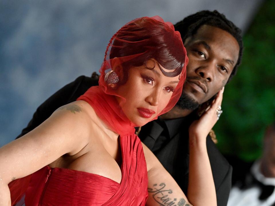 Cardi B and Offset attend the 2023 Vanity Fair Oscar Party hosted by Radhika Jones at Wallis Annenberg Center for the Performing Arts on March 12, 2023 in Beverly Hills, California.