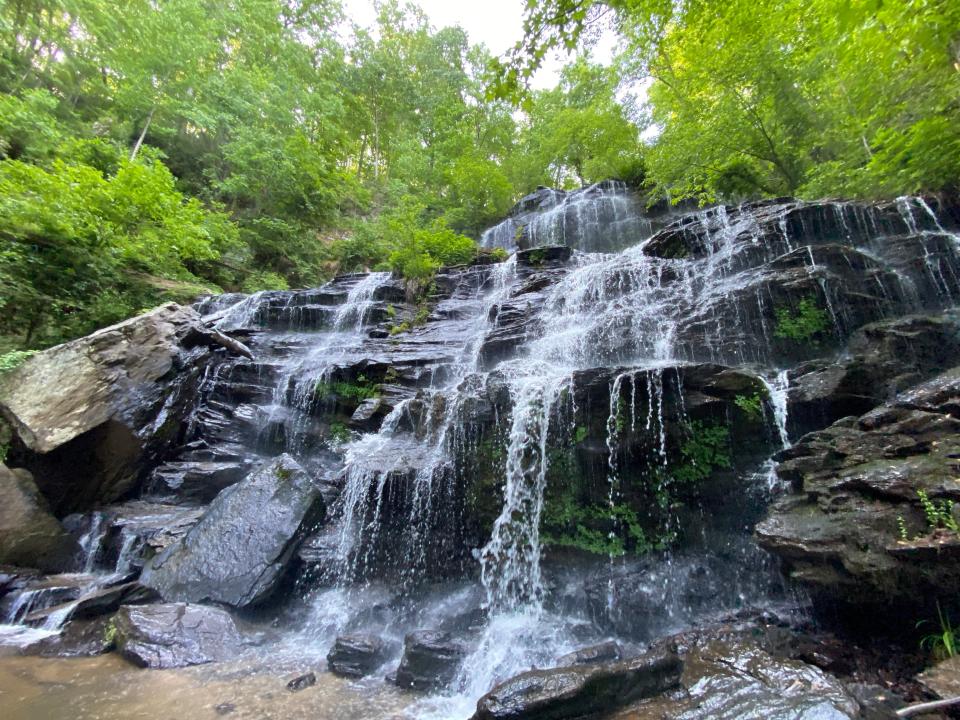 The 100-foot cascade is among the most popular in the area and among the most beautiful, according the state’s website.