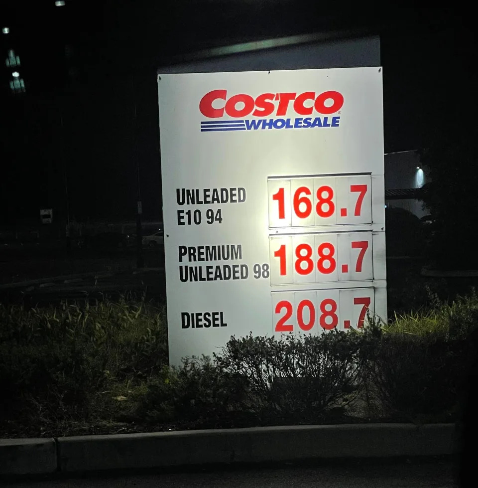 Petrol at the Costco in Marsden Park had some people lining up. Source: Facebook