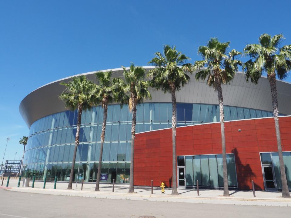 The Stockton Arena is located at 248 W. Fremont Street in downtown Stockton.