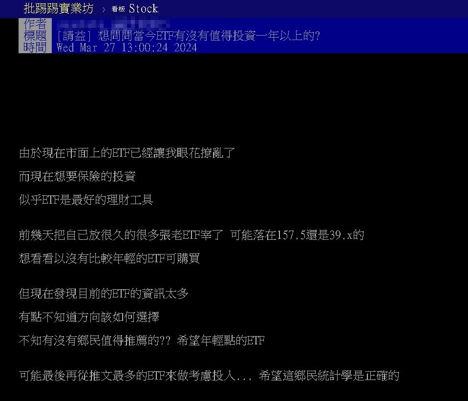 他賣0050、0056反問「推薦啥年輕ETF」？網看傻改推「這1檔」：穩到爆