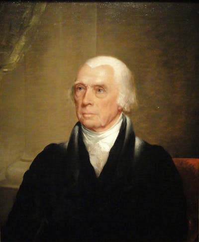 A portrait of James Madison by Chester Harding, painted around 1829, a few years before his death. <a href="https://commons.wikimedia.org/wiki/File:James_Madison_by_Chester_Harding,_1829-1830_-_DSC03222.JPG" rel="nofollow noopener" target="_blank" data-ylk="slk:Daderot/National Portrait Gallery via Wikimedia Commons;elm:context_link;itc:0;sec:content-canvas" class="link ">Daderot/National Portrait Gallery via Wikimedia Commons</a>