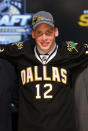 PITTSBURGH, PA - JUNE 22: Radek Faksa, 13th overall pick by the Dallas Stars, poses on stage during Round One of the 2012 NHL Entry Draft at Consol Energy Center on June 22, 2012 in Pittsburgh, Pennsylvania. (Photo by Bruce Bennett/Getty Images)