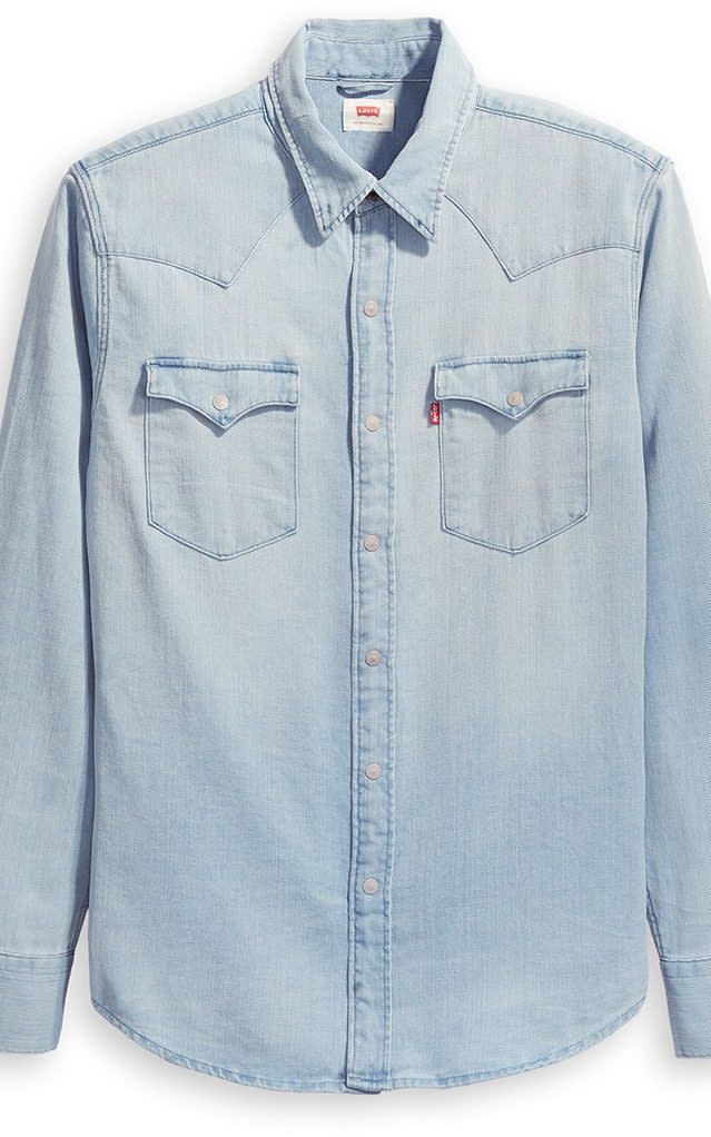 Barstow shirt in cast stone light indigo, £65, Levi’s