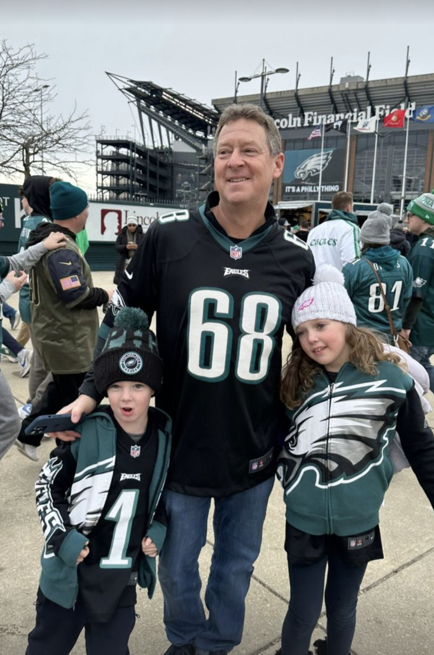 Savannah Guthrie's husband with Vale and Charley (@savannahguthrie on Instagram )