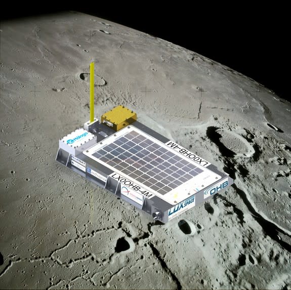 Artist's concept of the 4M mini-spacecraft, which is scheduled to launch on a trip around the moon on Oct. 23, 2014 aboard a Chinese Long March rocket.