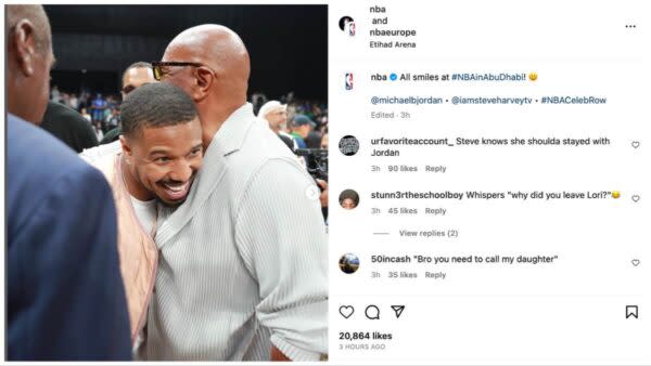 Michael B. Jordan is ever the stylish star while attending a basketball  game in Atlanta
