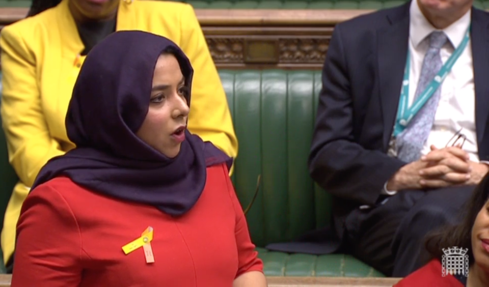 Apsana Begum spoke out against racism, and thanked her constituents in Poplar and Limehouse (ParliamentTV)