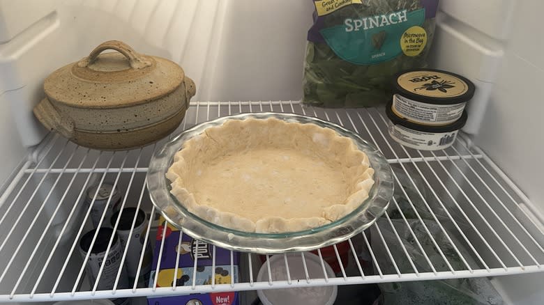 Pie crust chilling in the fridge