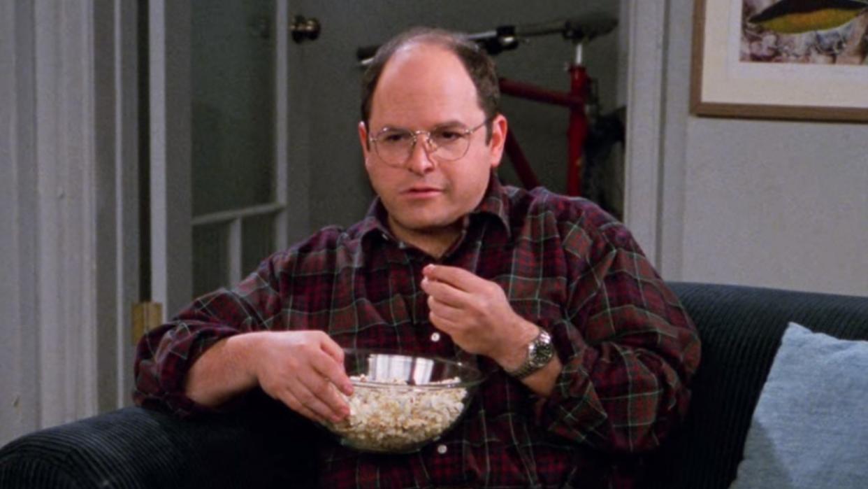  George eating popcorn on Seinfeld 