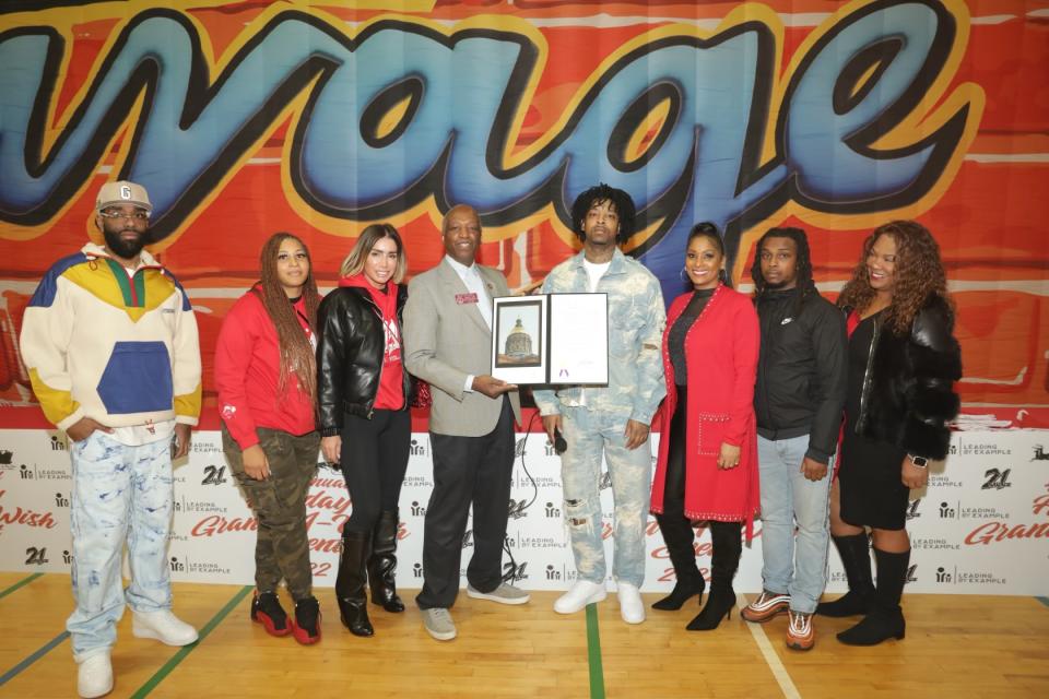 21 savage gets day named after him during "grant a wish" event