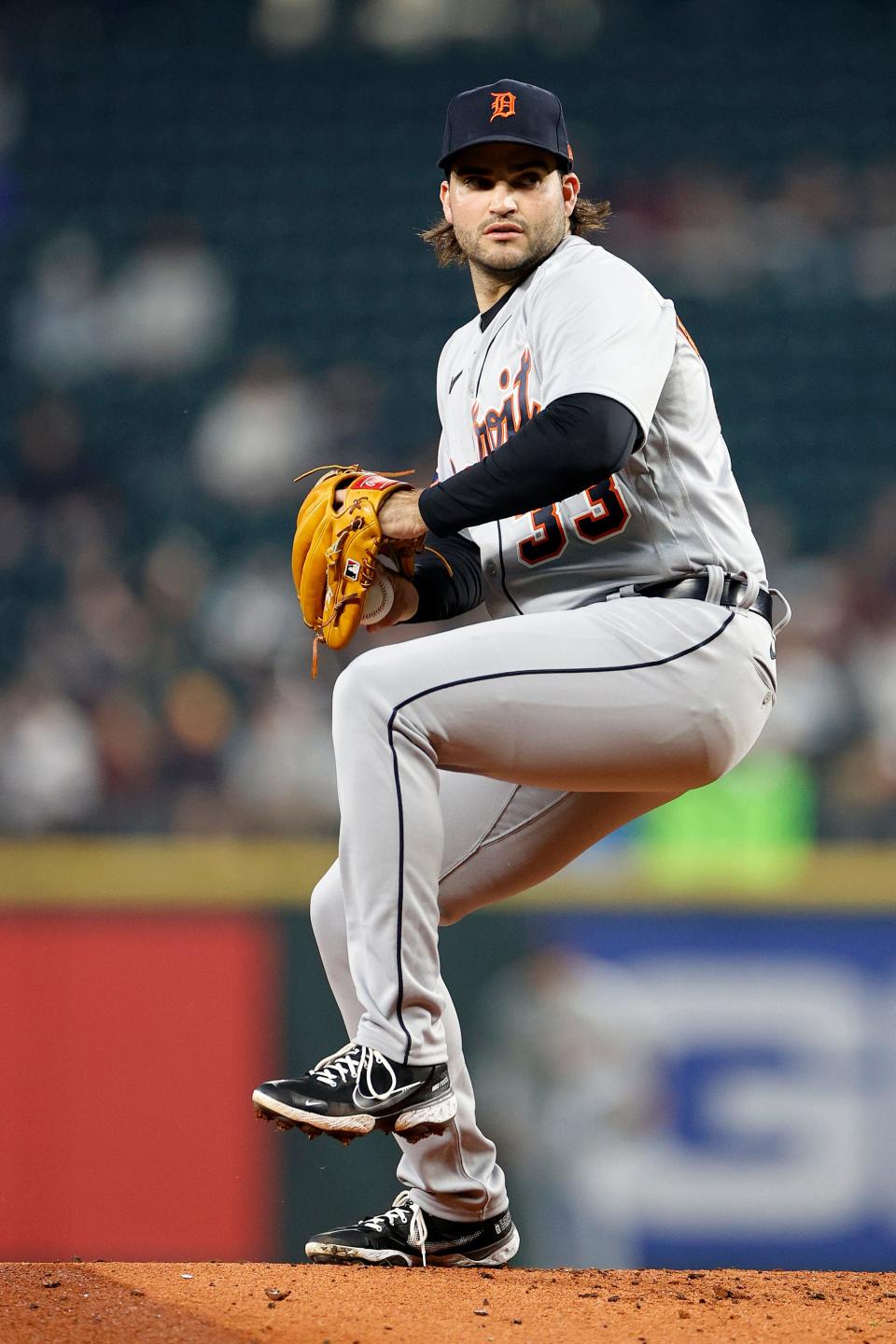 Tigers pitcher Bryan Garcia pitches during the first inning against the Mariners on Monday, Oct. 3, 2022, in Seattle.