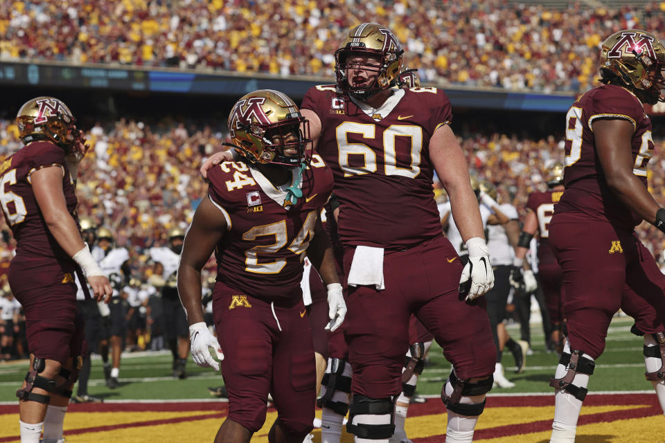 Minnesota running back Mohamed Ibrahim (24) is expected to return from an ankle injury this week against Illinois. (AP Photo/Stacy Bengs)