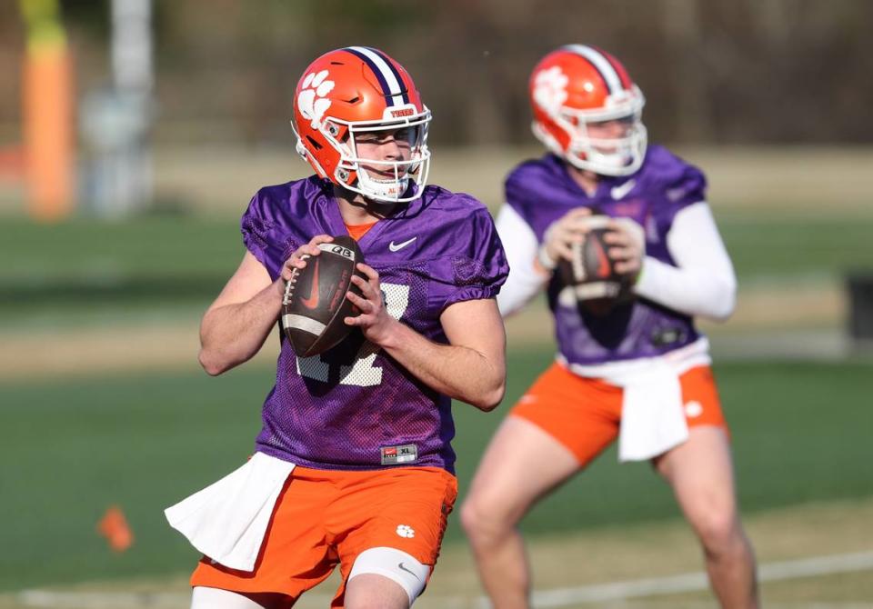 Clemson football’s Billy Wiles at spring practice March 2, 2022.