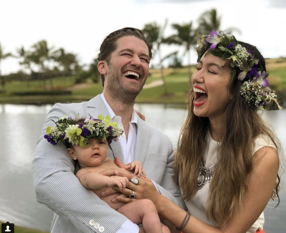 <p>Matthew Morrison’s son, Revel, is just 10 weeks old, but already he has his own Instagram account and recently took a trip to Hawaii — talk about a good life! “I don’t know why they’re laughing,” the caption read, as the <em>Glee</em> star and his wife, Renee, cracked up over their son’s flower crown. “I feel pretty cute in my Haku Lei!” (Photo: <a rel="nofollow noopener" href="https://www.instagram.com/p/BcyPncTj3rT/?taken-by=_r.e.v.e.l.a.t.i.o.n_" target="_blank" data-ylk="slk:Revel Morrison via Instagram;elm:context_link;itc:0;sec:content-canvas" class="link ">Revel Morrison via Instagram</a>) </p>
