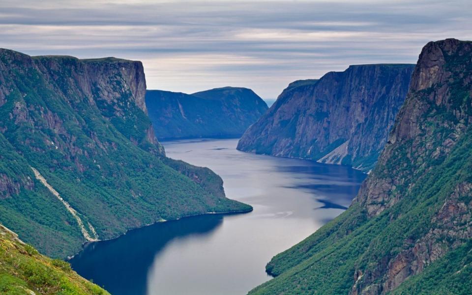 Western Brook Pond landscape in Gros Morne National Park, Newfoundland, Canada