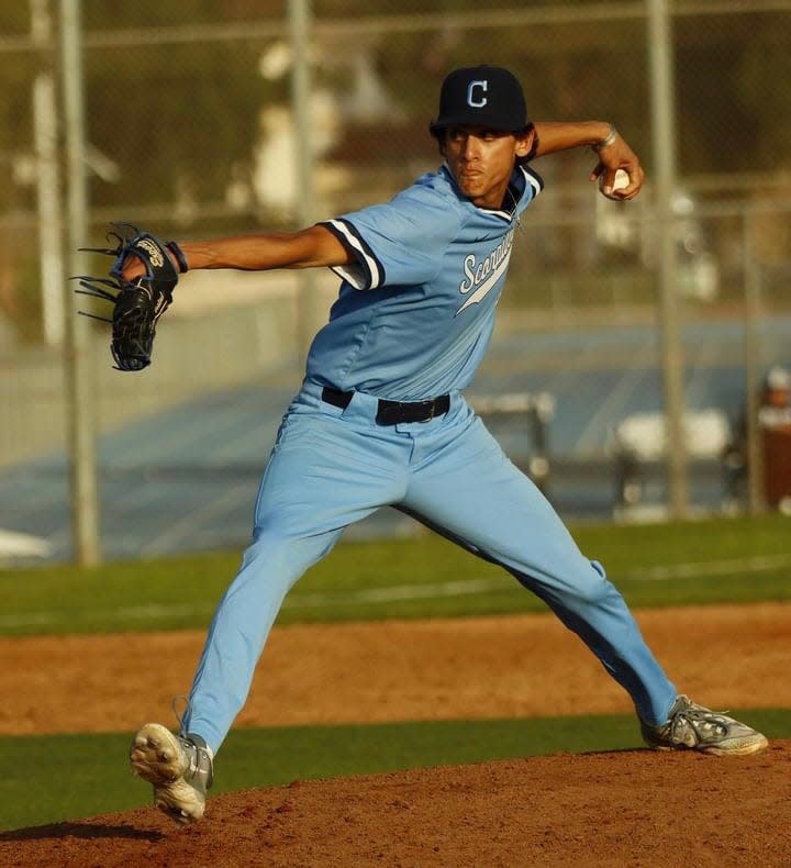 Victor Tostado  is 1-0 with a 1.68 ERA for Camarillo, which is the top seed for the Division 4 playoffs.